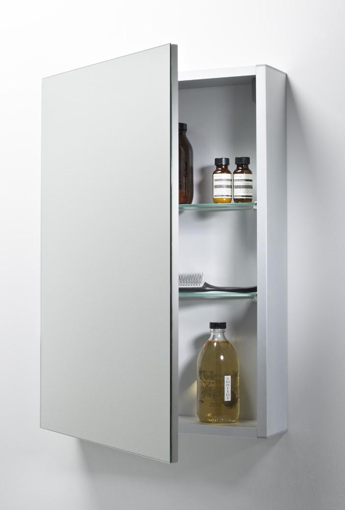 Cabinets Balance Single Mirror Door Cabinet Aluminium 440(w) x 650(h) x 130(d)mm