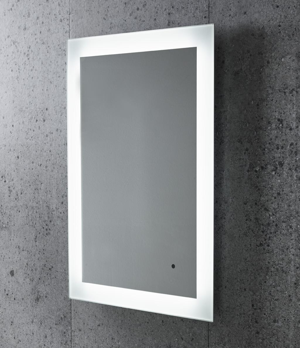 700(h) x 30(d)mm Features: Energy efficient LED lighting, Heated demister pad, Infrared sensor, Slim tapered