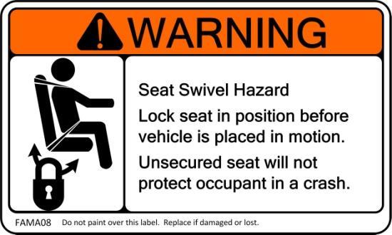 seating positions without seat belts are