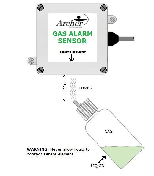 Bump Testing the GLD-30: Note: Archer Instruments recommends periodic bump testing of installed gas sensors in order to verify responsiveness.