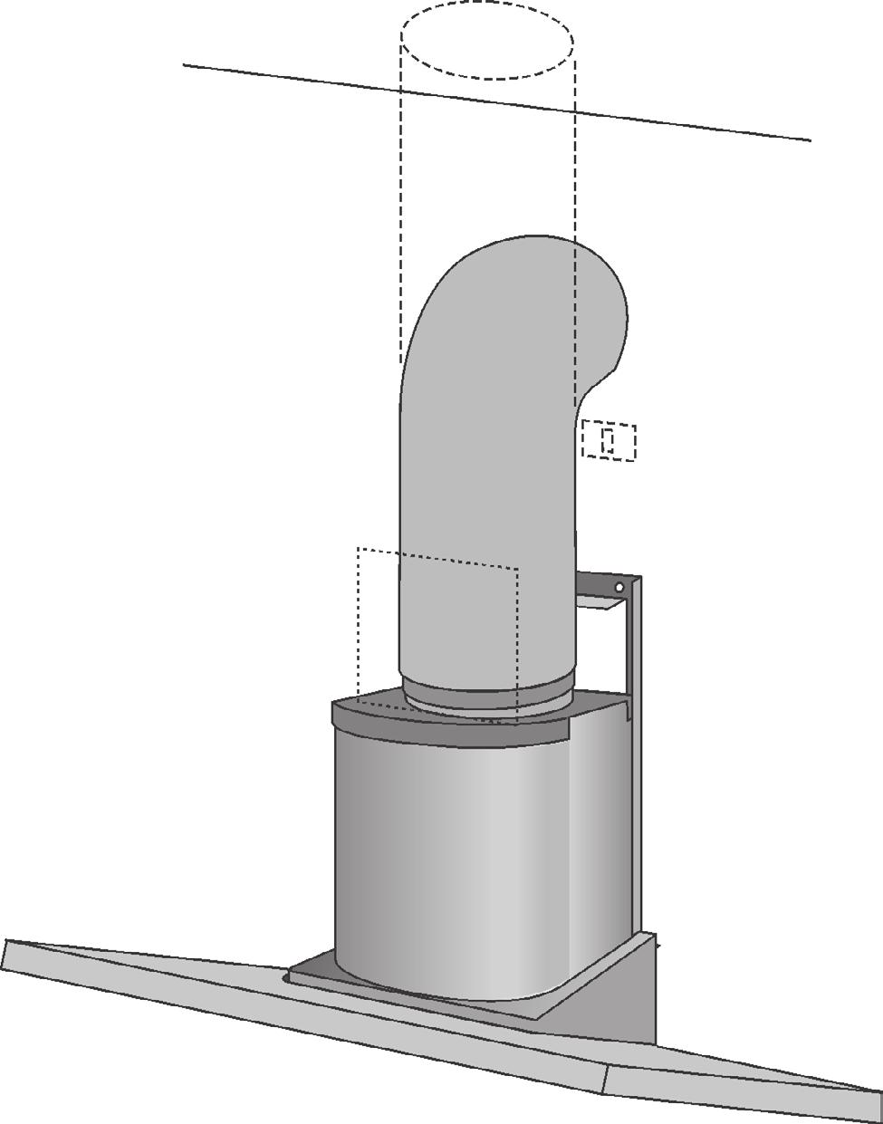 EN 2 / INSTALLING YOUR APPLIANCE FIXING THE TELESCOPIC FLUES Ducting mode - Adjust the width of the support bracket (D) of the telescopic flue by means of the screws (E) as shown in Fig.8.