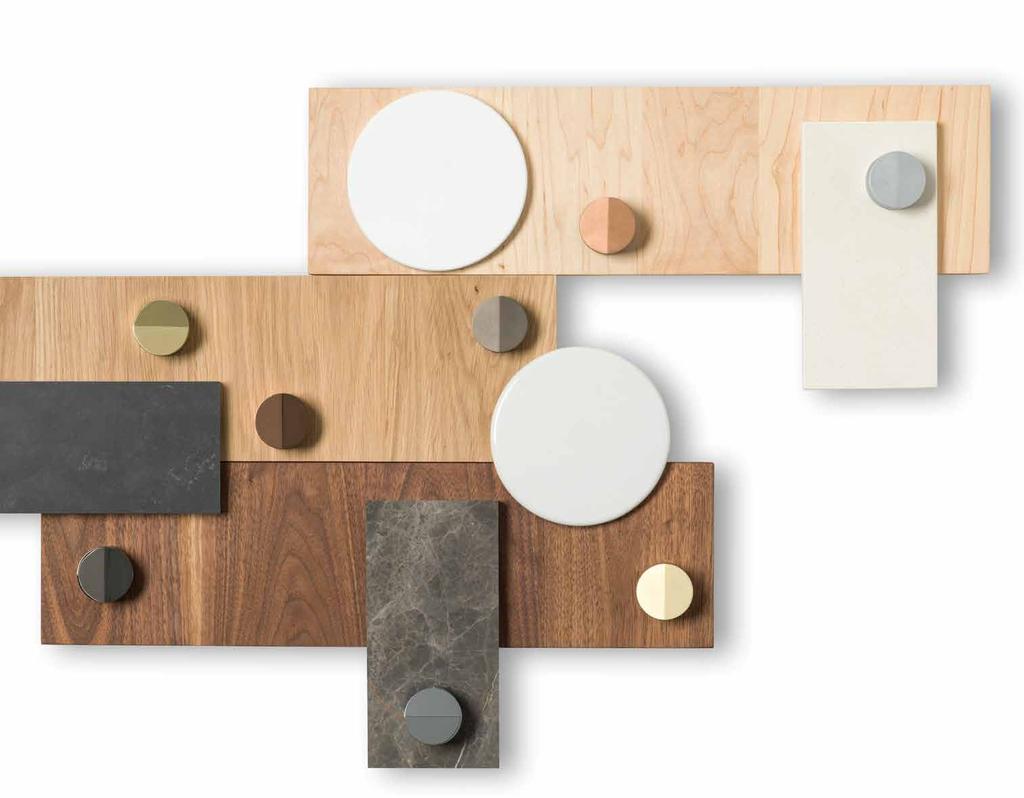 Materials Maple, oak and walnut for refinement and longevity. Limestone and marble for elegance with tactility.