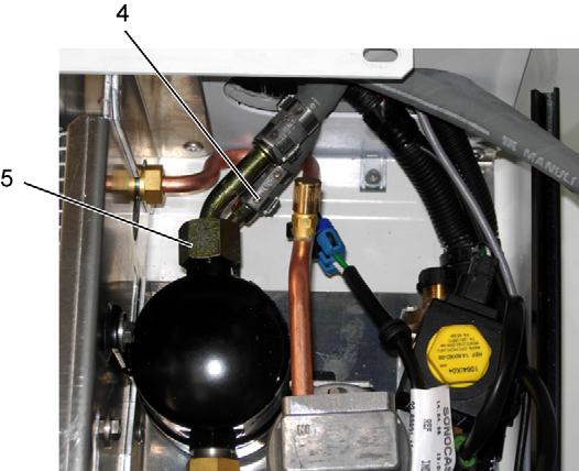 Installation Unit connection Refrigeration hoses 4. Connect the OIL RETURN HOSE to the oil separator (lower fitting) to the compressor. 5.