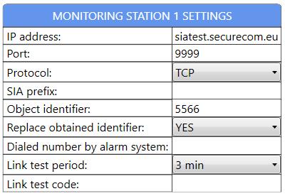 9.5 Monitoring Station Settings The communication settings of the monitoring stations can be configured.