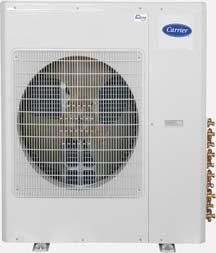 Two, three, four, five, six, seven, eight or nine space saving cassette, floor console, high wall, or ducted fan coils can be matched with one outdoor heat pump.