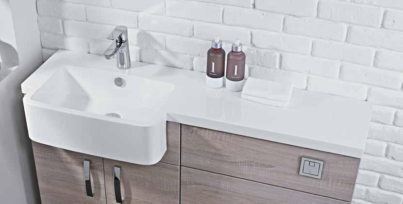FEATURES Options For a seamless contemporary look why not finish your Courier bathroom furniture with an isocast basin and integrated worktop.