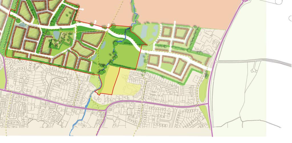 Framework Masterplan Application site Roads Proposed residential Pedestrian and cycle links Proposed open space Williams F site area Grove orthern Link Road (GLR) Letcombe Brook The current Local