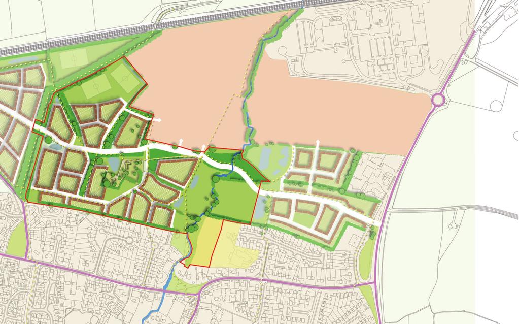 For land north of Grove this means provision of extensive open space in addition to a primary school.