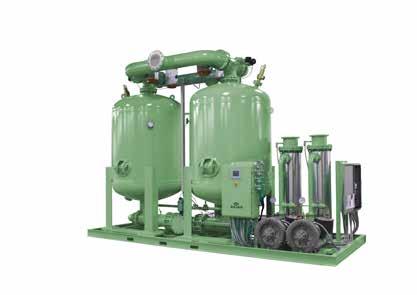 Purge Dryer 500 to 10,000 scfm Desiccant Dryer Features The Sullair desiccant regenerative dryer family is ideal for outdoor