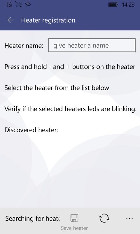 Heater registration window Supported