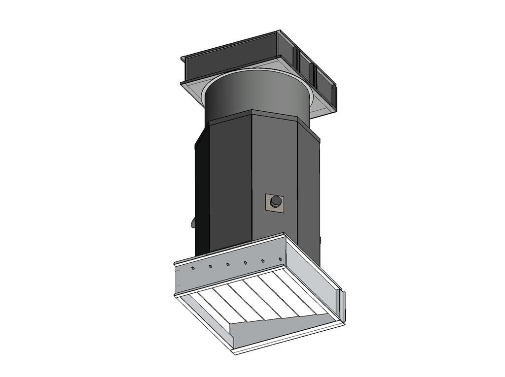 The extraction extension has an air inlet which allows the motor cooling using fresh air from outside; moreover the inside walls are covered with a layer of 80 density rock wool which allows a