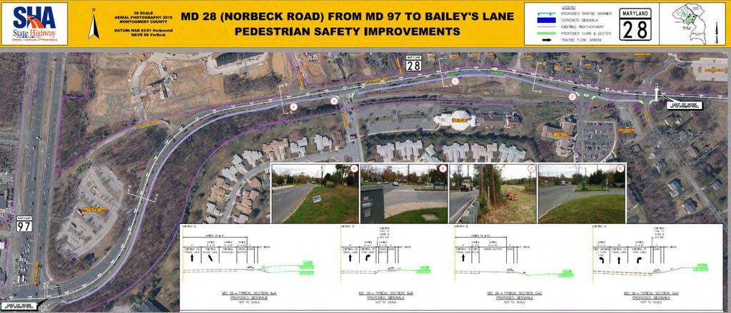 of Norbeck Road (MD 28) from Georgia Ave (MD 97) to Bailey s Lane along with the installation of a signal at Bailey s Lane (Figure 2).