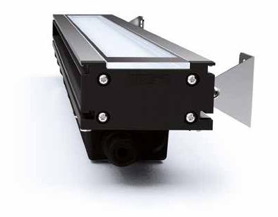 The brackets can slide along the body of the fixture to be positioned according to installation needs.