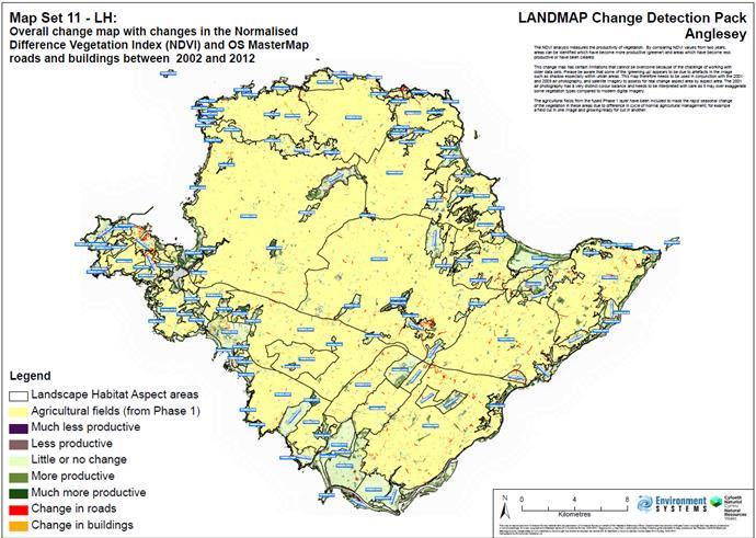 Landscape monitoring example map 1 Mega change map Highlights the most