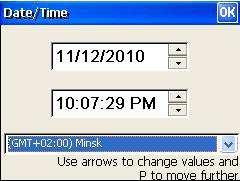 Setting Date and Time Note: When a trace is saved the device also saves the corresponding time and date Select the Date/Time icon and open the Date/Time properties
