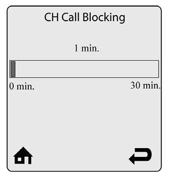 GF-135 Esteem 399 Low NOx Boiler Chapter 18 OMM-0089_0A Installation, Operation & Maintenance Manual Controller Operation 18.3.17 CH Call Blocking (Default: 1 Minute) Figure 18-21: CH CALL BLOCKING Menu CH Call Blocking sets the minimum time between burner firings for central heating calls.