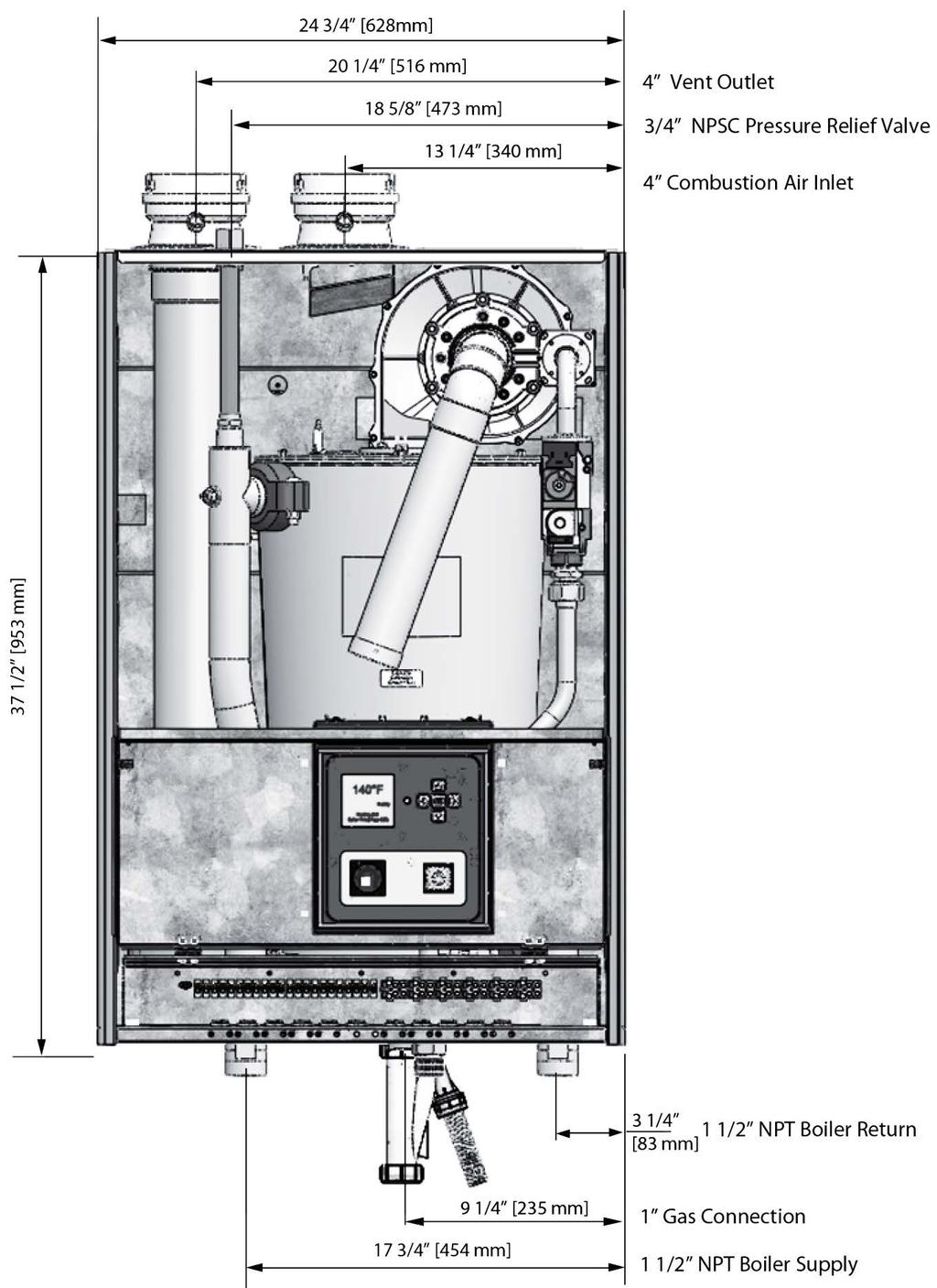 GF-135 Esteem 399 Low NOx Boiler Appendix A OMM-0089_0A Installation, Operation & Maintenance Manual Parts & Dimensions