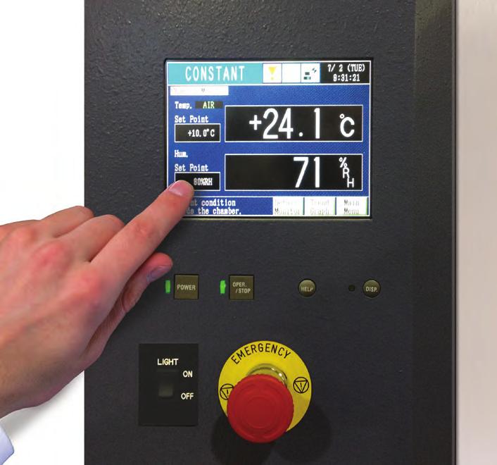 Advanced Control Touch-screen controller enhances performance Imagine walking up to your test chamber and immediately being able to get your test running.