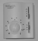 Multiaqua Thermostat The Multiaqua thermostat is designed to be used with the MHCCW, MHNCCW and MCCW, line of ceiling concealed fan coils.