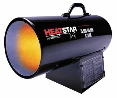 NEW STRONGER DESIGN BUILT FOR THE JOBSITE PORTABLE PROPANE AND TURAL GAS FORCED AIR HEATERS w Small Worksites HS5FA 5,000 BTU/HR F17005 800 square feet. 12 hours on a 20 lb. tank.