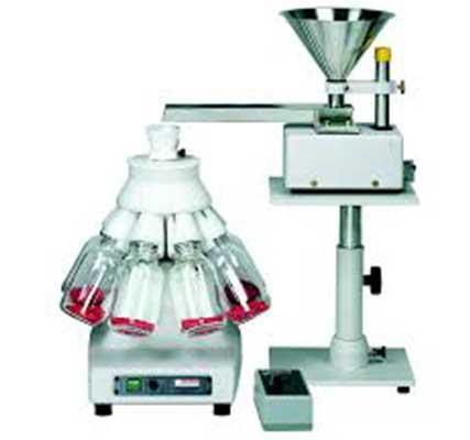 SPLITTERS This splitter is suitable for simple, rapid separation of freely flowing powders and pellets into 8 sample collectors.