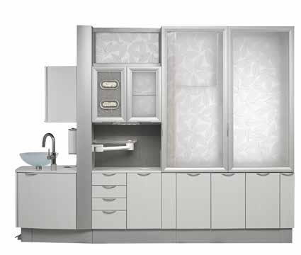 Optional pass-through x-ray mount and computer storage reduces equipment costs by sharing across multiple treatment rooms.