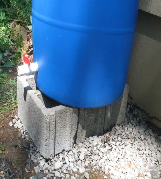 Rain barrel needs to be higher than ground level Create a