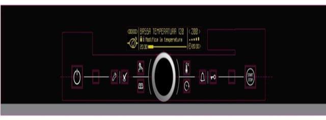Ovens with LOW and MID interfaces show only the clock button brightly lit when in Stand-By, while HIGH interface types (single