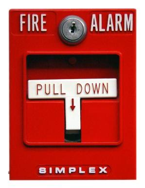 Manually activate fire alarm pull stations are located at exit points in buildings. If any sprinkler, heat detector, or pull station is activated, an alarm will sound throughout the building.