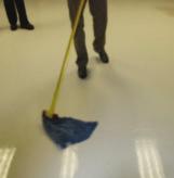 Cleaning Major Spills on Hard Floors cont. 5 Post Wet Floor signs. 6 Begin pre-cleaning the spill. If it is blood, blot with an absorbent towel or cloth.