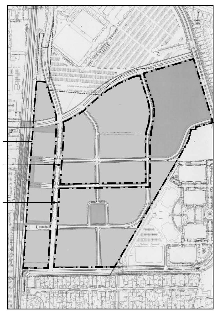 Public Park Predominantly Office Delaware/ Mixed-Use Main Street Neighborhood North Mixed-Use parcel South Residential Neighborhood Predominantly Residential Source: Bay Meadows Specific Plan