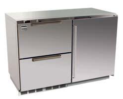 Can be used as stand-alone units or installed as undercounter cabinets UL approved for outdoor use Two-inch thick