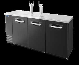 10 Bar Equipment AdvantEDGE direct draw beer coolers provide consistent cooling from keg to glass with continuous cold air circulation in towers.