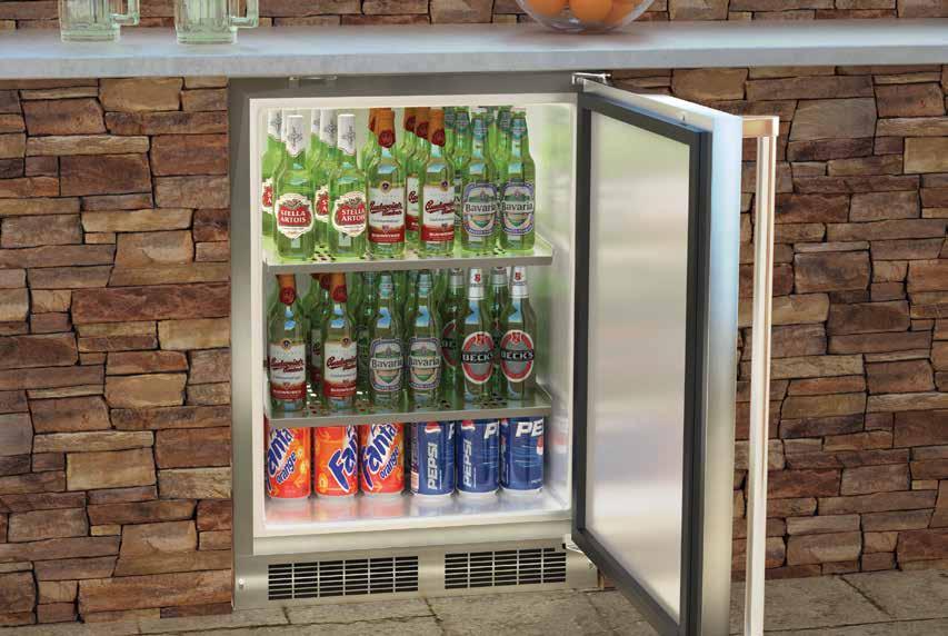 Refrigerators 4 24" Marvel Outdoor Refrigerator Model # MO24RAS1** Dynamic Cooling Technology rapidly cools and delivers the industry s most even temperature stability Marvel Prime controls for