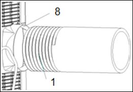 Installation Note: The window kit is only designed for use with casement windows. Screw the exhaust hose (1) onto the exhaust hose adapter, turning the hose anti-clockwise.