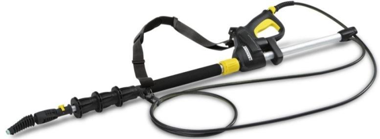 Suitable for all Karcher electric water blasters. 4M Telescopic Lance: High pressure telescopic spray lance with up to 4 metres reach.