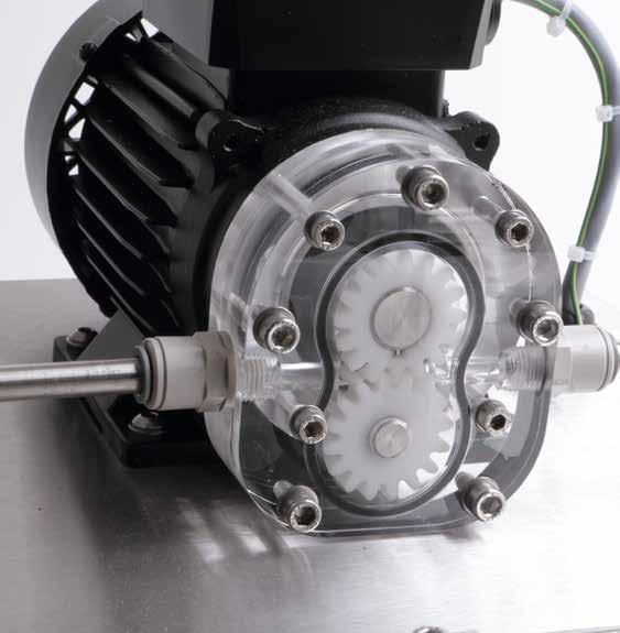 GEAR PUMP DEMONSTRATION UNIT - FM52 INSTRUCTIONAL CAPABILITIES > Demonstration of a gear pump in operation > Measurement of constant speed pump