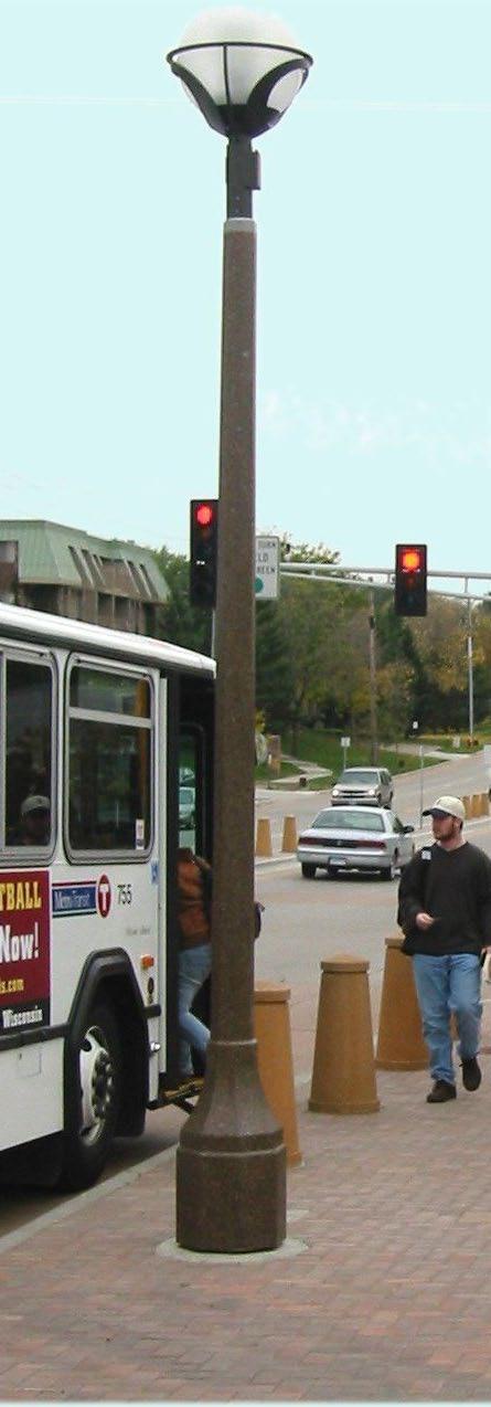 Street lighting includes roadway and pedestrian level lighting in the public right-of-way. Street lighting fixtures illuminate both roadway and sidewalk and are typically 20 to 30 high.