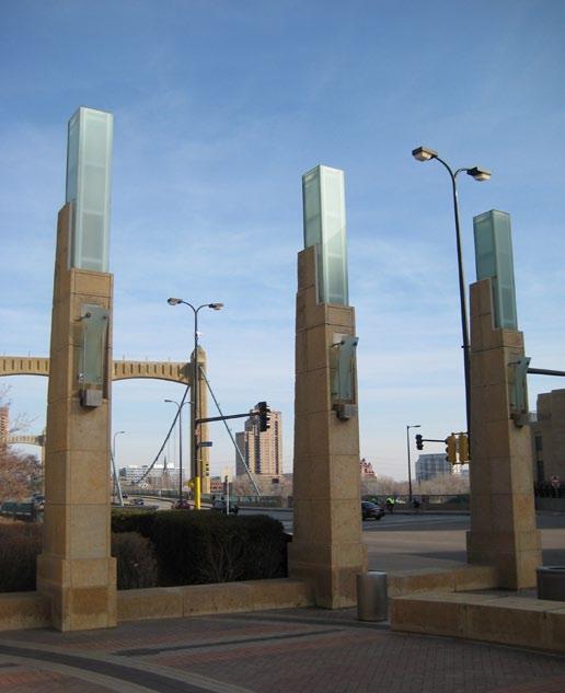 Bollards can be designed to relate to other streetscape elements and should be located to define