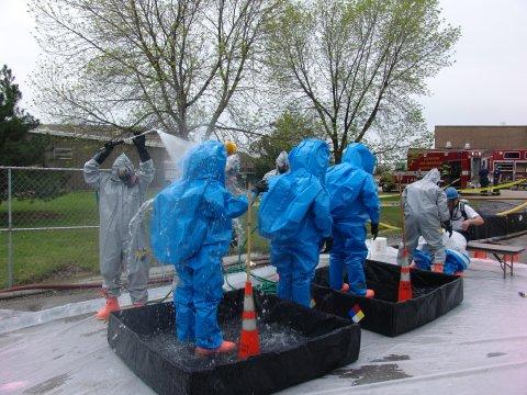 Our HAZMAT team members provide detection and mitigation for chemical spills and releases and safeguard the residents from biological, radiological and nuclear threats.