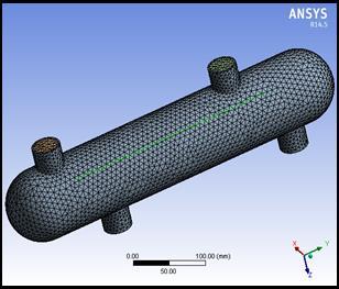 References values taken out from Ansys Fluent, temperature 290k are cold water inlet and other values is default for shell and tube heat exchanger. A. Create Geometry Fig.