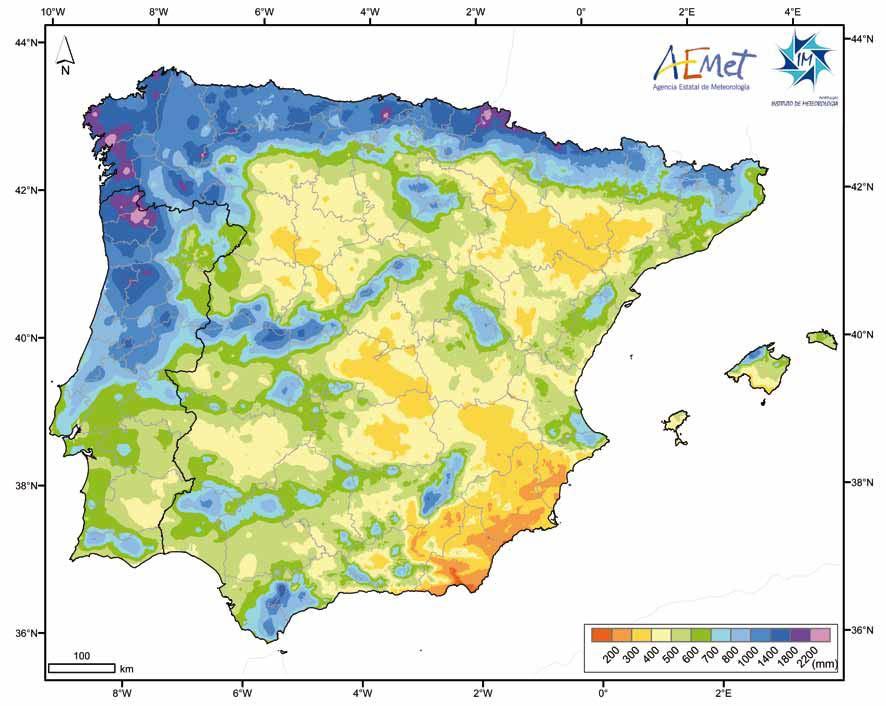 Central Area of Spain : climate Surrounded by mountains Anual