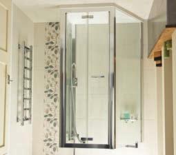 Shower Enclosures and Trays Enhance neo angle panel 6mm toughened safety glass Adjustment 17mm each side For use with