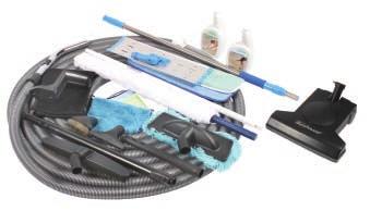 14 floor brush, dusting brush, crevice tool, upholstery tool, Button- Down telescopic wand, caddy