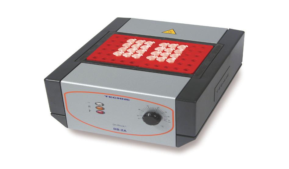 Techne Analogue Dri-Blocks DB-2A Small, light and compact footprint, economical price Can hold up to 2 aluminium insert blocks or one 96-well plate block Temperature setting is by a calibrated dial