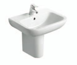 basin with semi-pedestal (S248201) Not shown One, two or three tap hole option With