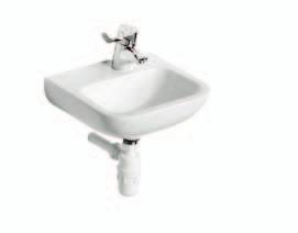 overflow meets HTM64 requirements for non clinical use Portman 21 55cm basin with full