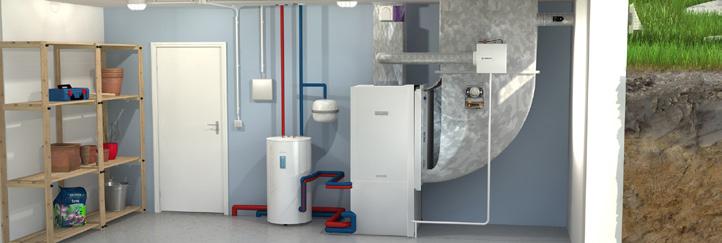 Why Bosch Geothermal Heat Pumps? Being Green Means Saving Green This fully featured, highly efficient, two-stage heat pump offers an appliance-style cabinet and is available in sizes from 2 to 6 tons.