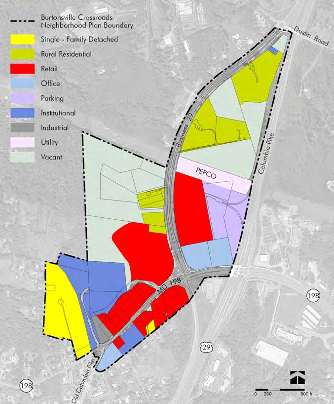 Zoning The Burtonsville Neighborhood Crossroads Plan includes properties that vary from 535 square feet to over 20 acres.