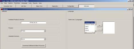the DynaView. Figure 65. Software view You can also add up to two available languages to load into the DynaView.
